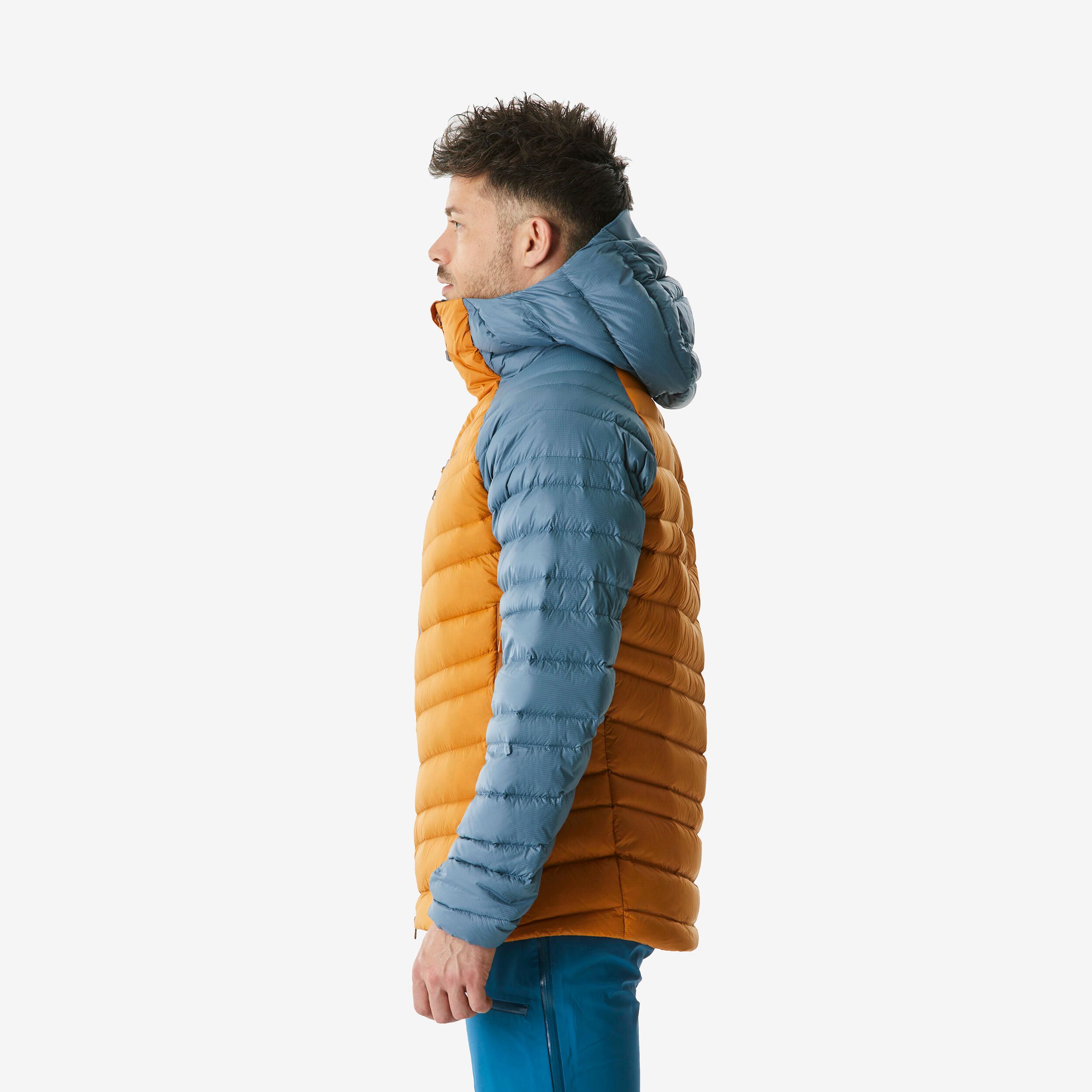 Casaco de penas Alpinismo Homem Ocre - cinzento