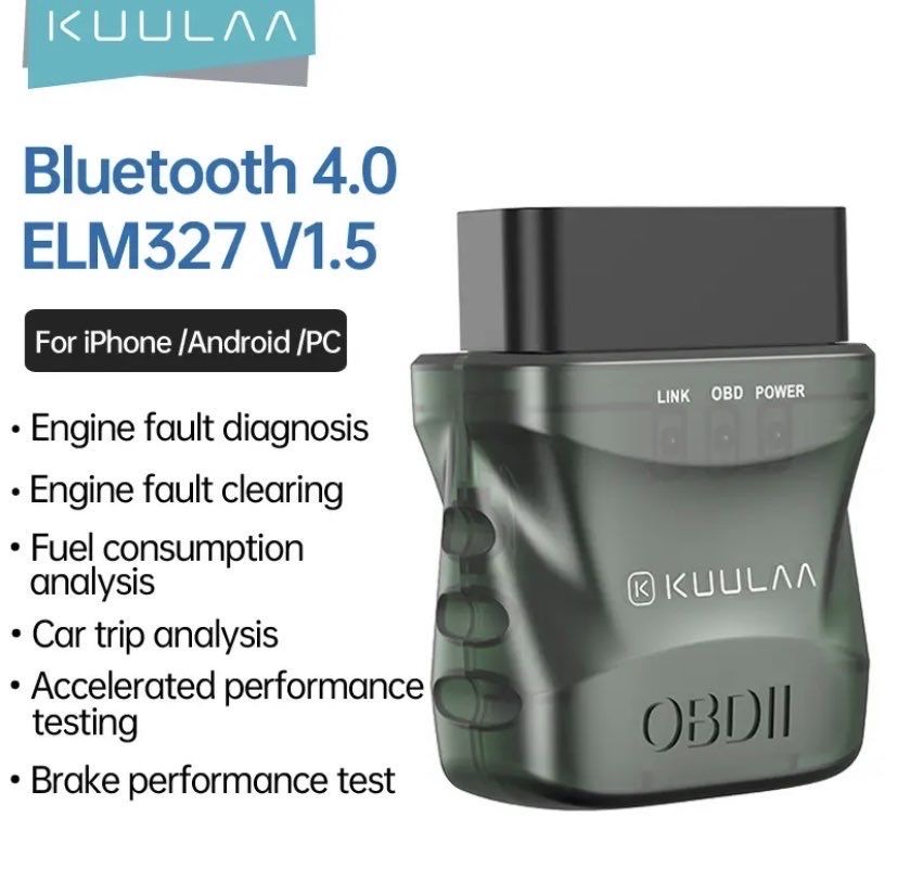 Автосканер KUULAA для діагностики авто bluetooth 4.0 ELM327 v1.5 OBD2