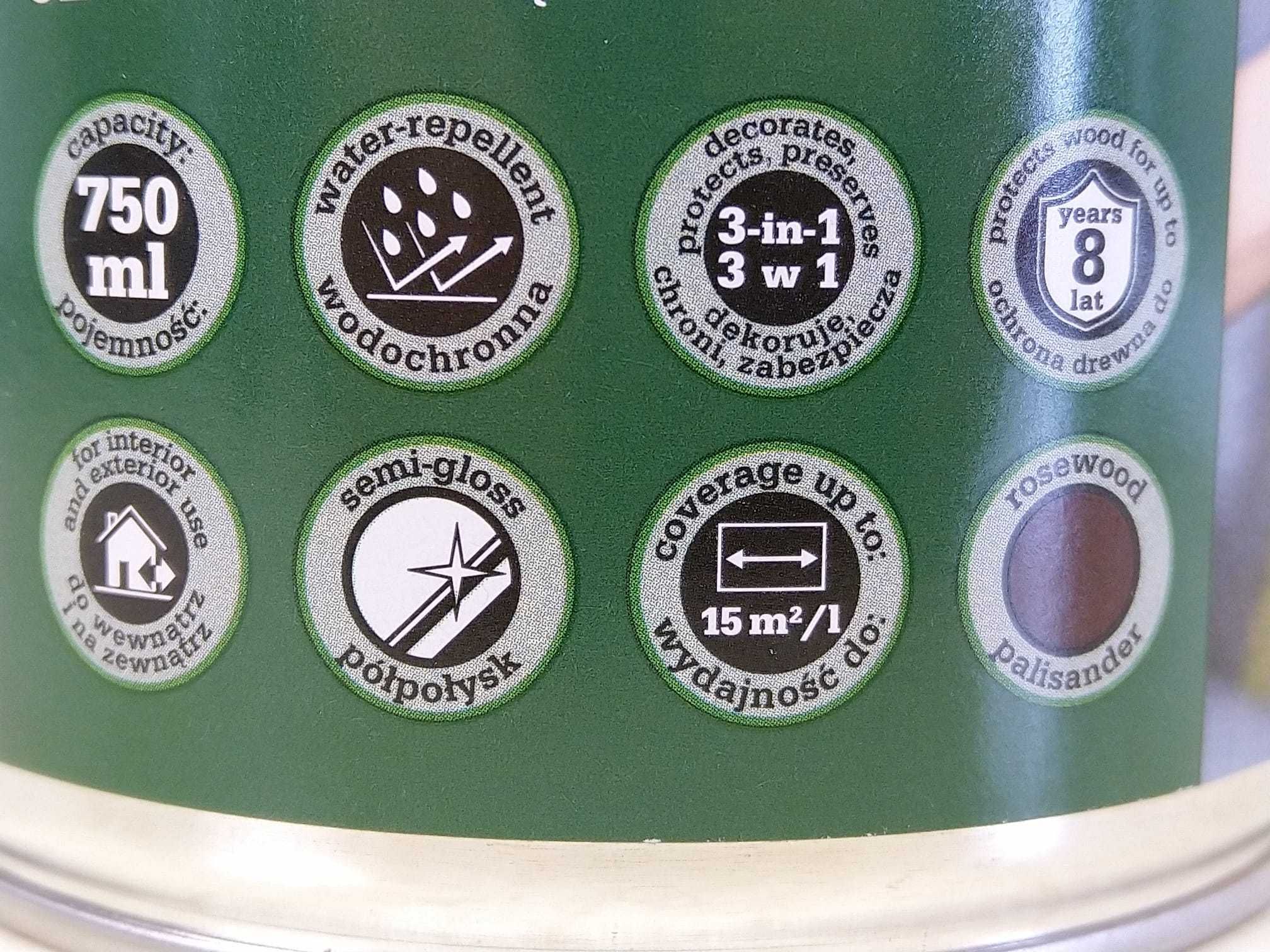 OKAZJA Lakierobejca bejca do drewna PALISANDER poj. 750 ml połysk