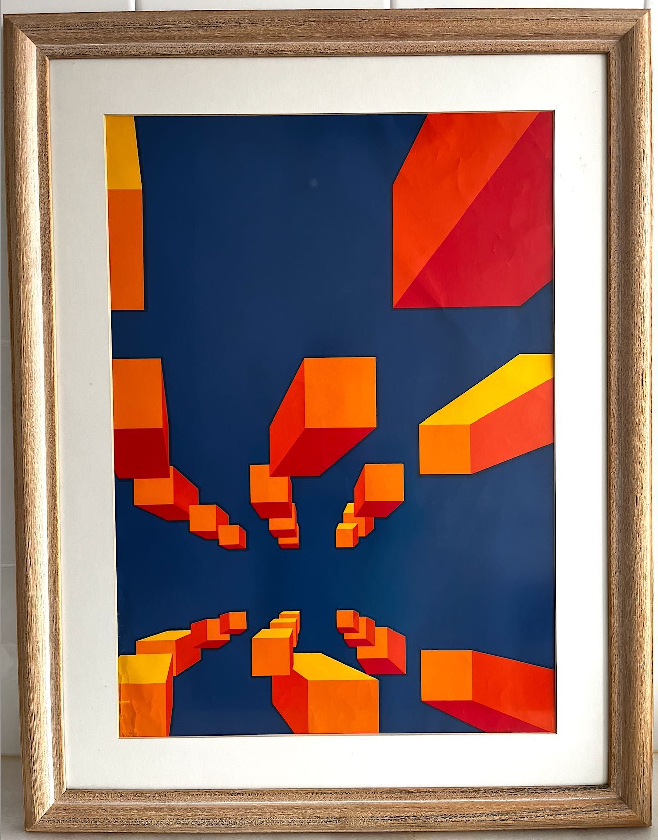 Quadro[serigrafia) abstracto com figuras geométricas  — 55€