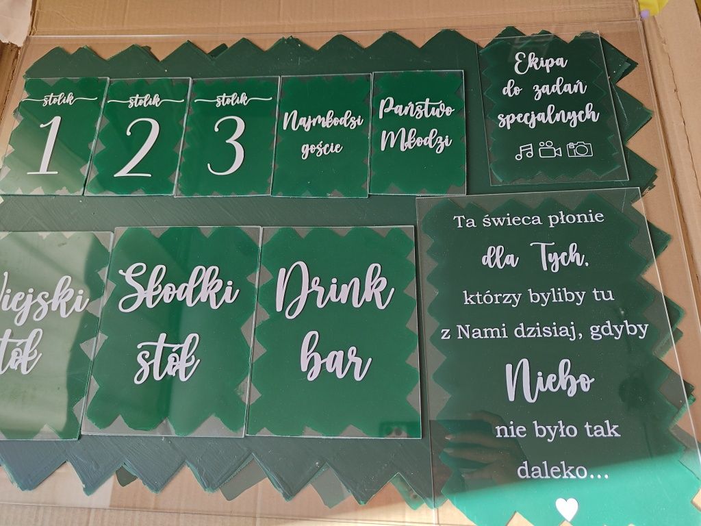 TABLICE na wesele , dekoracje , ślub