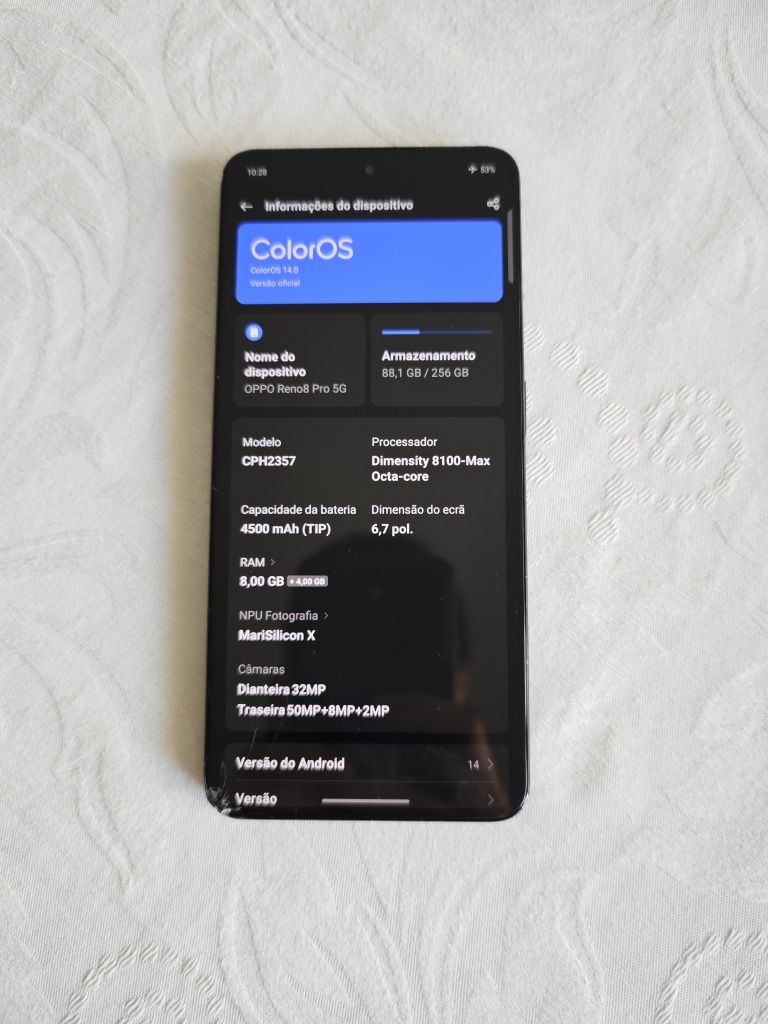 OPPO Reno 8 Pro 5G 256GB desbloqueado + Garantia + Acessórios