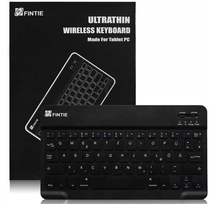 Fintie Ultra cienka (4 mm) klawiatura Bluetooth z niemieckim układem