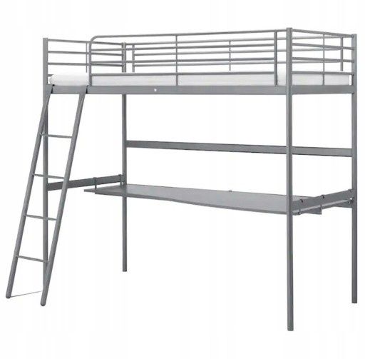 Łóżko piętrowe Ikea SVARTA z biurkiem i materacem. Super stan! PoLeCaM