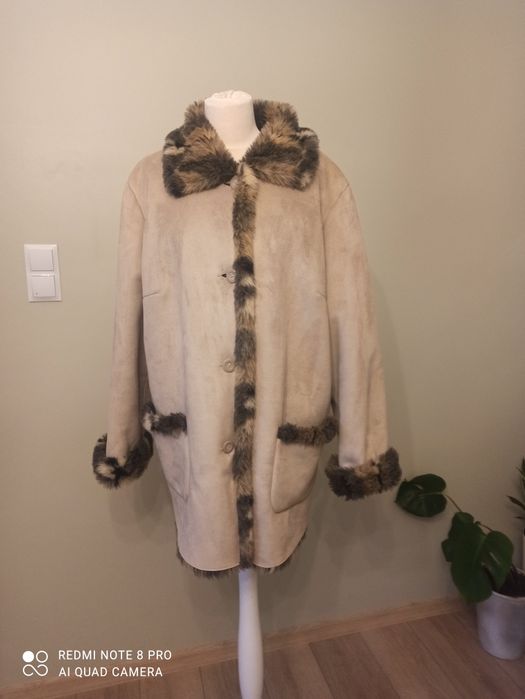 Zimowy kożuch ekologiczny   plus size