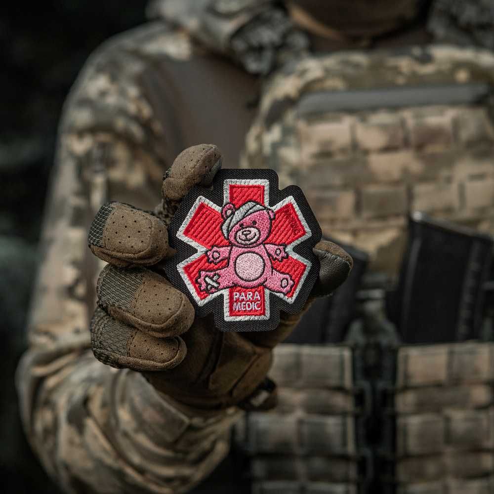 M-Tac Naszywka na rzep Medyczna Patch Paramedic Miś Pink/Black