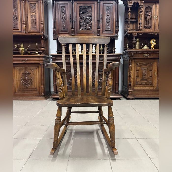 Крісло гойдалка дерево кресло качалка дуб 2921