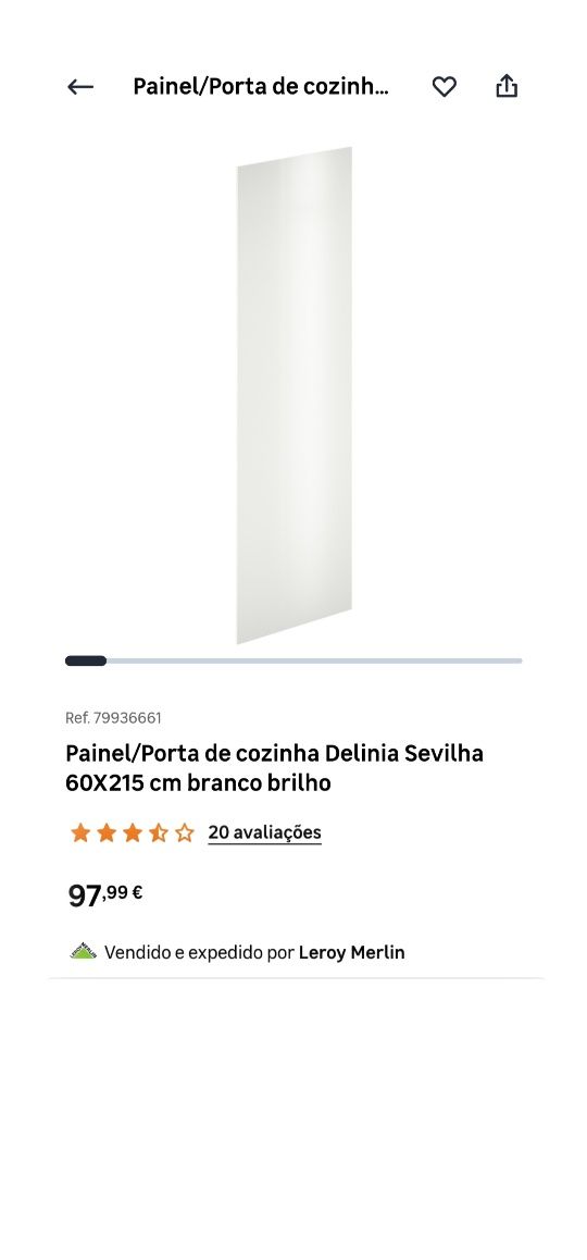 Porta cozinha branca 60×215