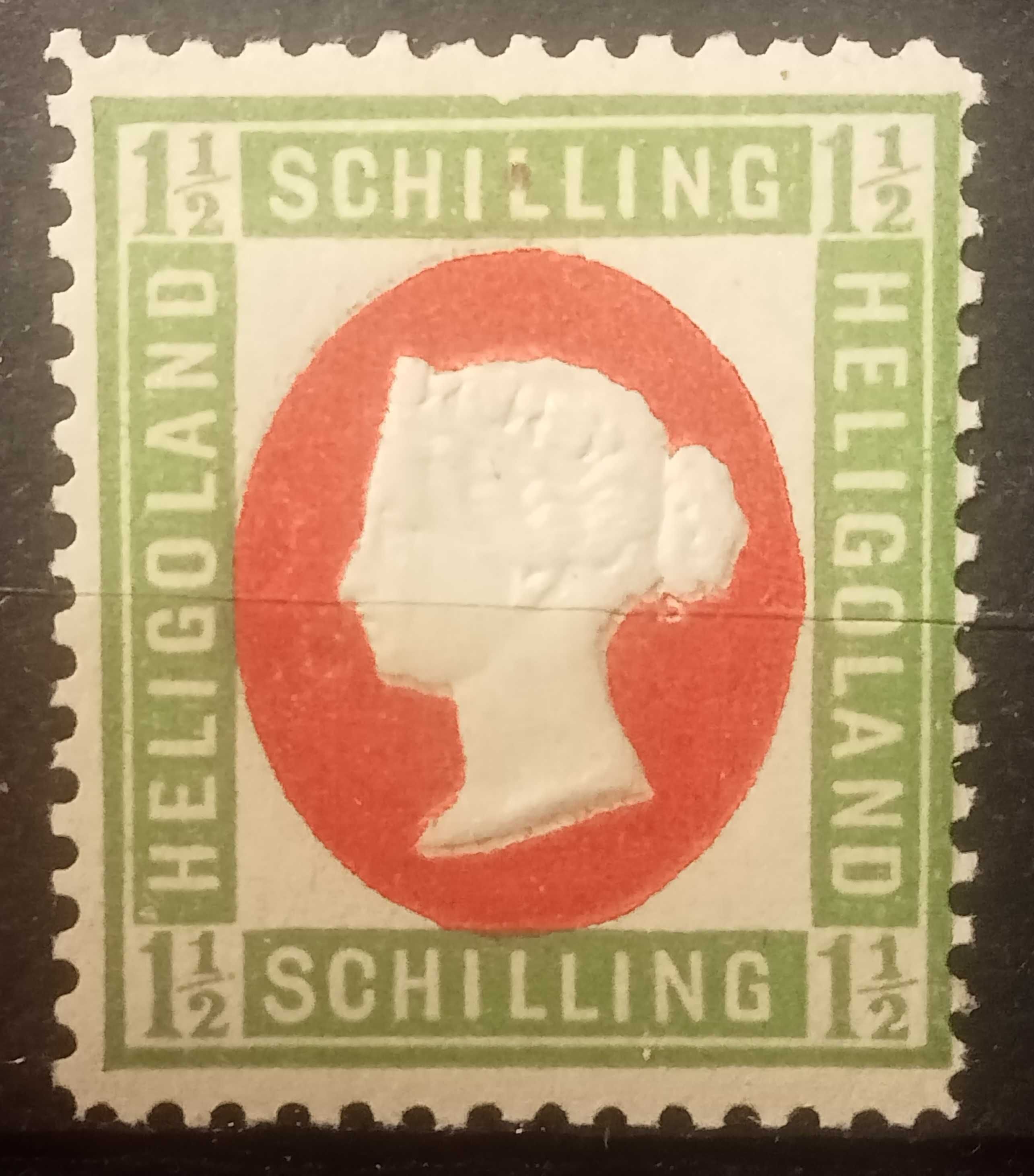 1875 Heligoland Altdeutsche Staat, znaczek, 1 1/2 szylinga, Mi 10