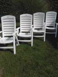 Białe krzesła ogrodowe plastikowe 4 sztuki do ogrodu ,na taras balkon