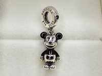 Srebrny Charms przypinka do bransoletki Pandora 925 myszka Mickey