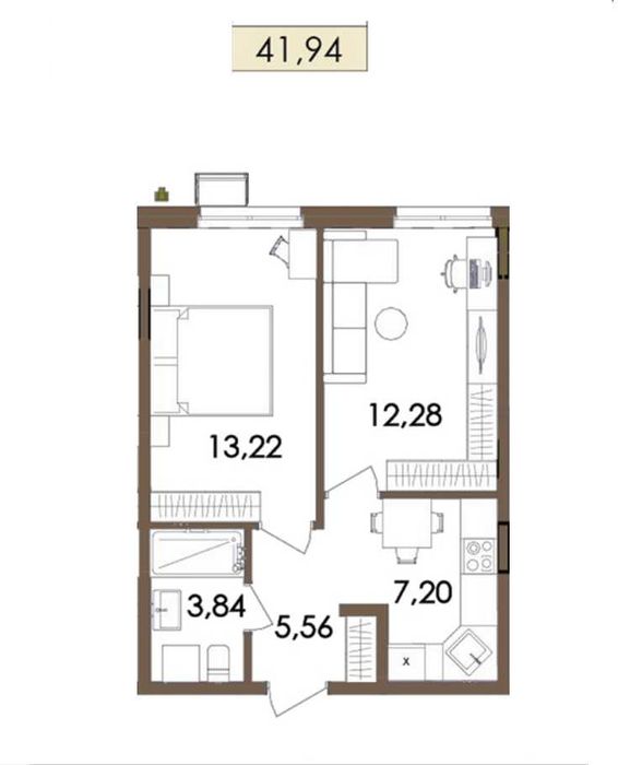 Супер ціна •  Євродвушка в ЖК Smart Residence • 41,94 м² •