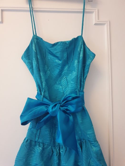 Vestido azul-petróleo