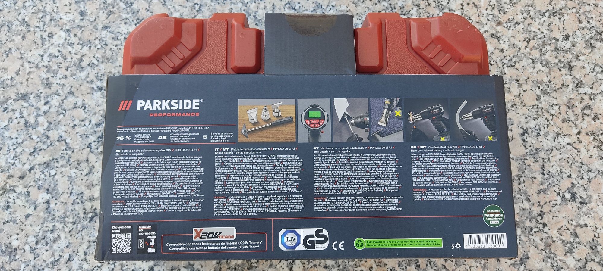 Pistola ar quente performance 20v Parkside (nova + garantia)