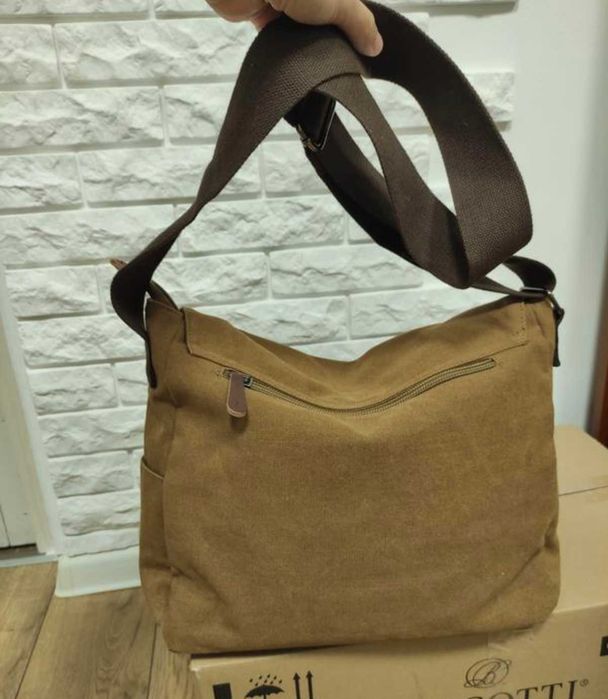 Stetson сумка для ноутбука сіра брезент шкіряна вставки портфель 15,6