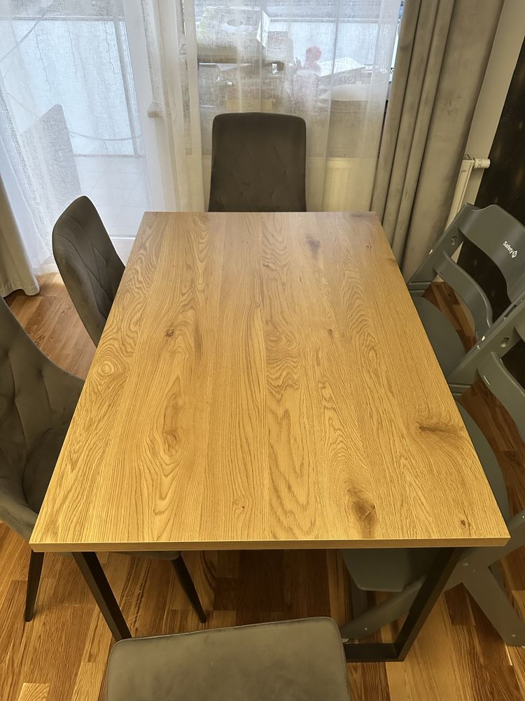 Stół do jadalni loft czarne nogi
