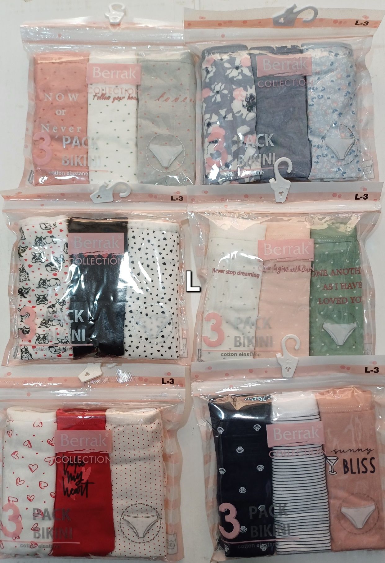 Трусики жіночі -сліпи набори по 3шт  M L XL котон Berrak Туреччина