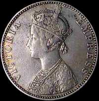 1 rupia 1892, Wiktoria, Bikanir, srebro.