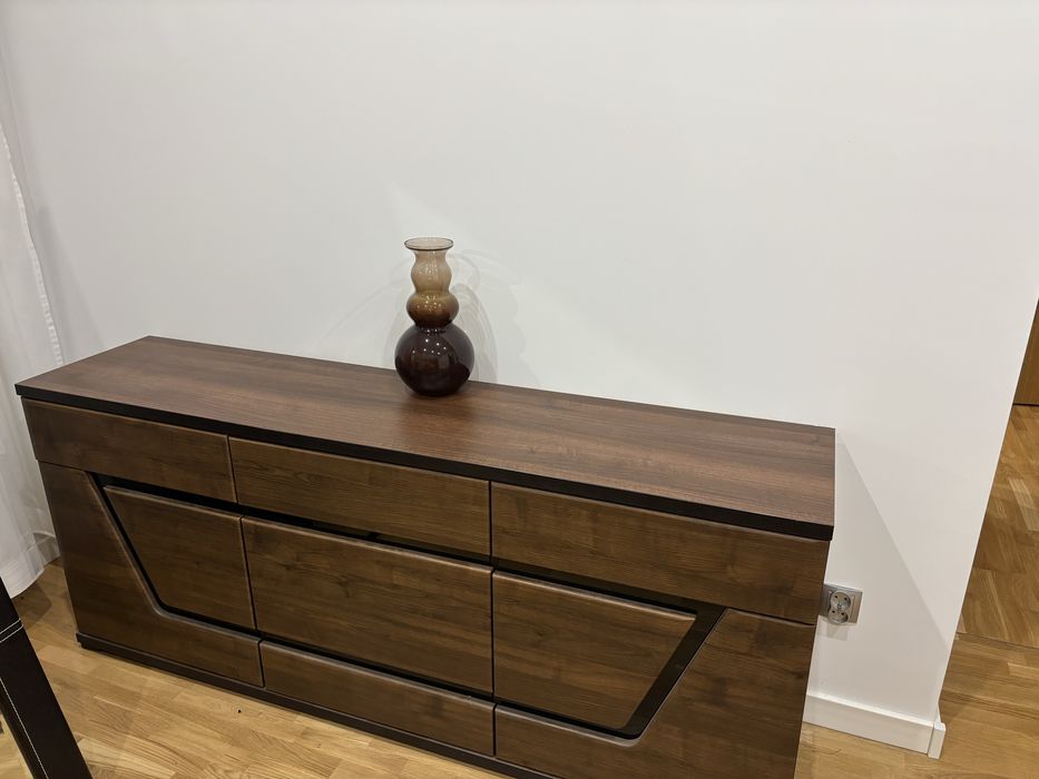 Komoda i ława drewniane ciemny brąz