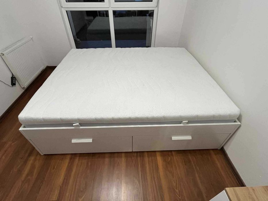 Łóżko sypialniane, Małżeńskie,Z pojemnikami, Łóżko do sypialni,Materac