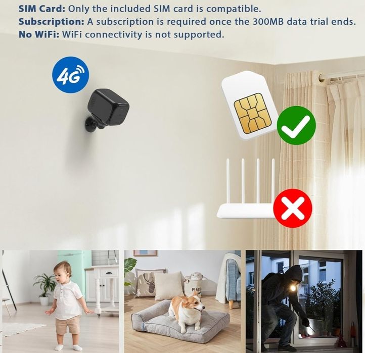 Бездротова камера стільникового зв’язку 4G LTE для приміщень, камера б