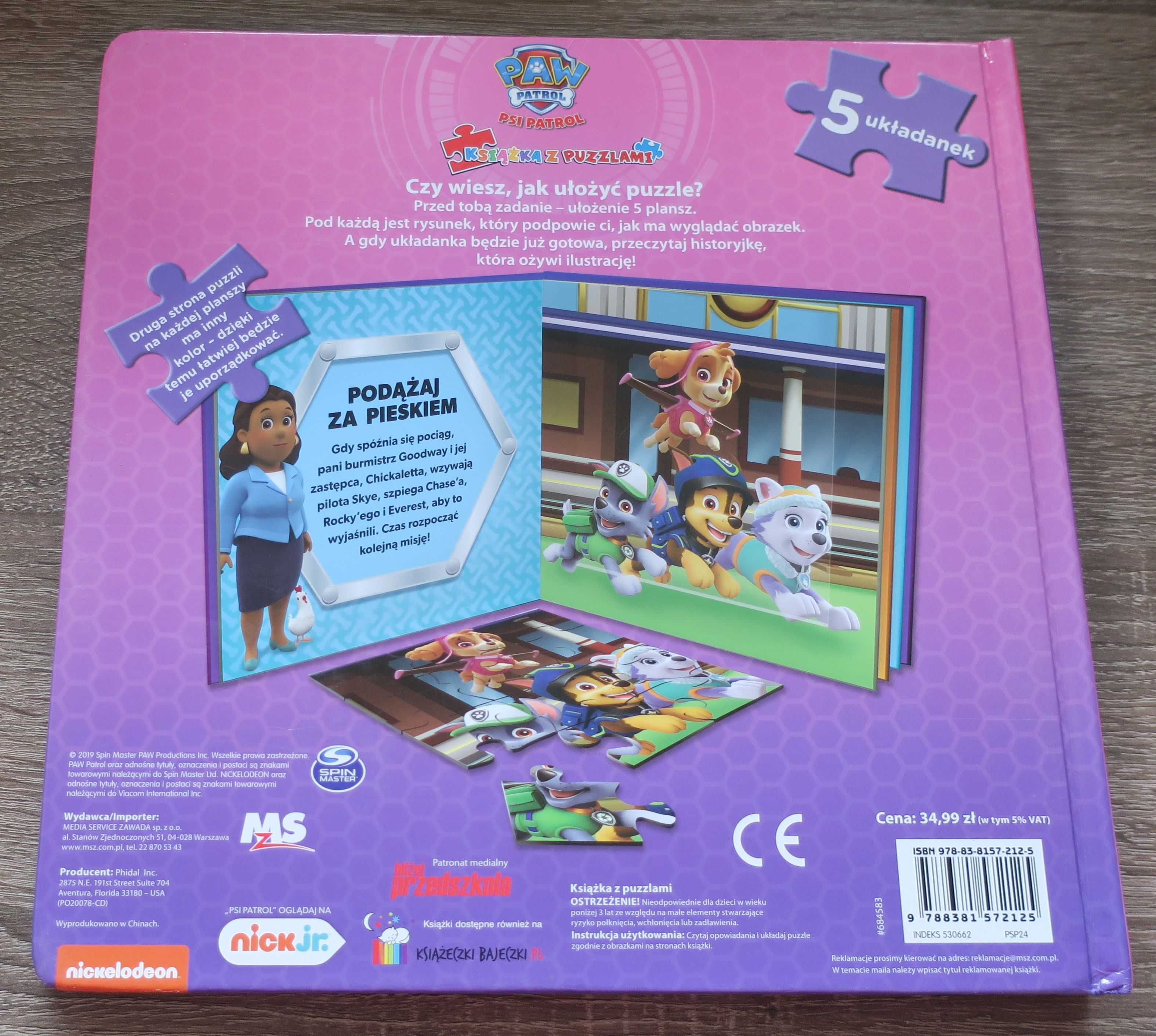 Książka z puzzlami. Psi Patrol