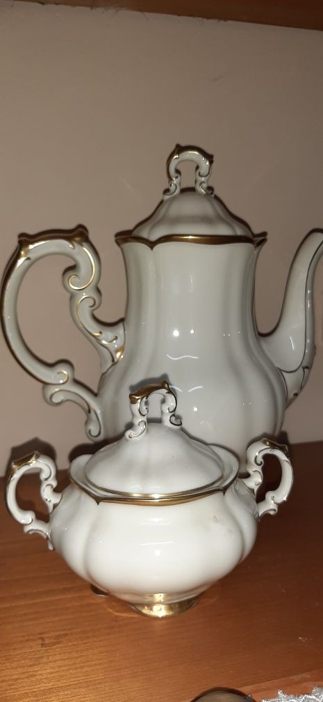 Stara porcelana Echt Tuppack Tiefenfurt Parowa   dzbanek ecru