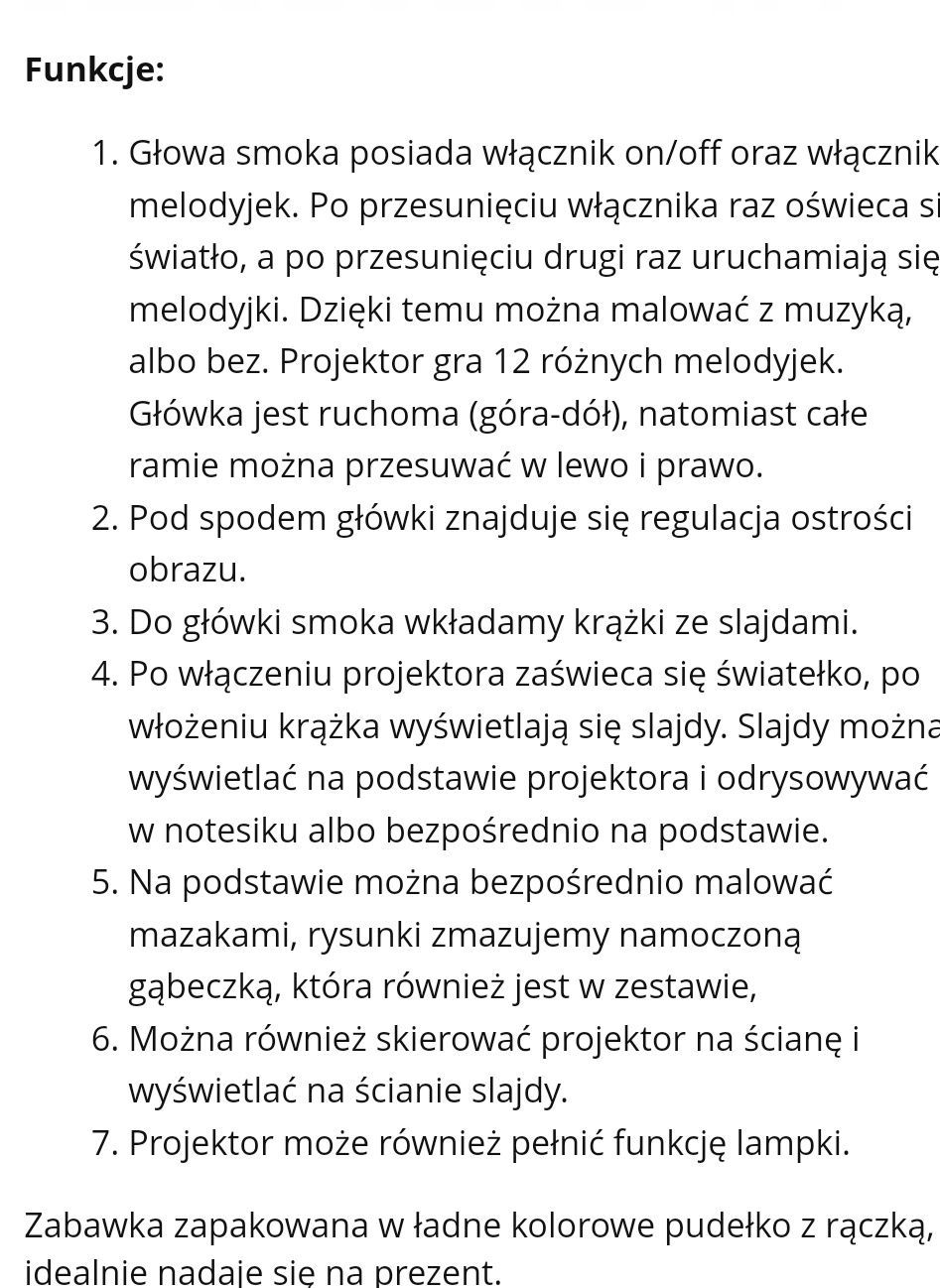 Projektor rzutnik do rysowana lampka