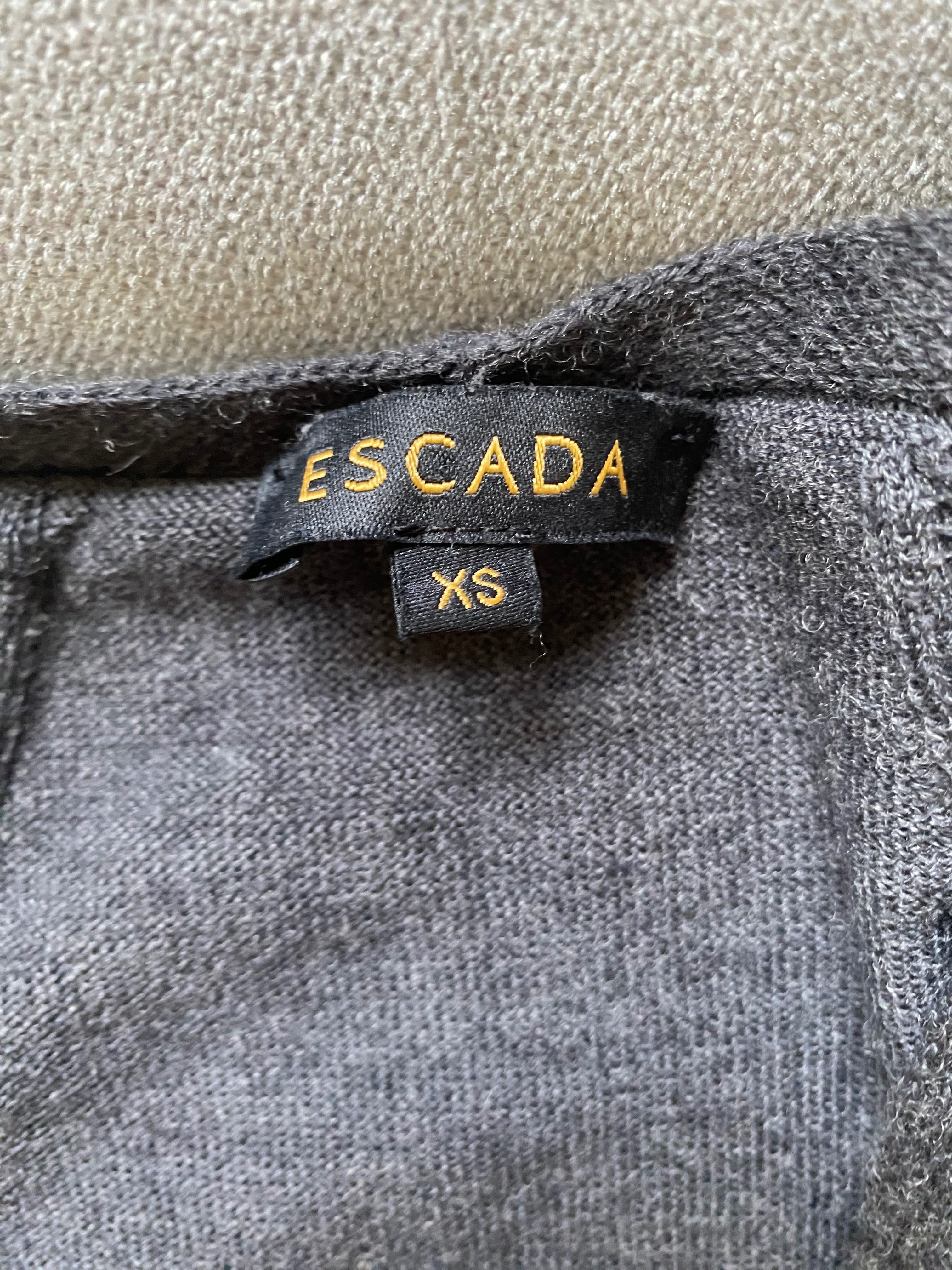 Sweter kardigan ESCADA rozmiar XS szary 100% wełna