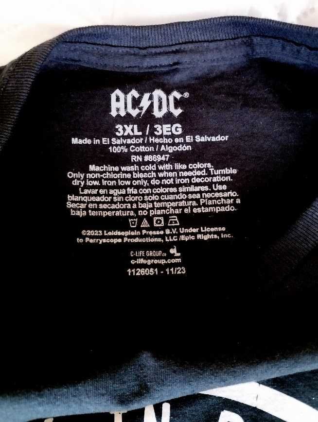 Чоловіча футболка AC/DC Back In Black рокер L, XL, 2XL, 3XL