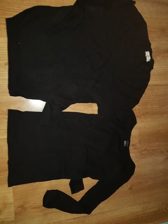 Bluzka + sweter czarny 2 sztuki r.XS