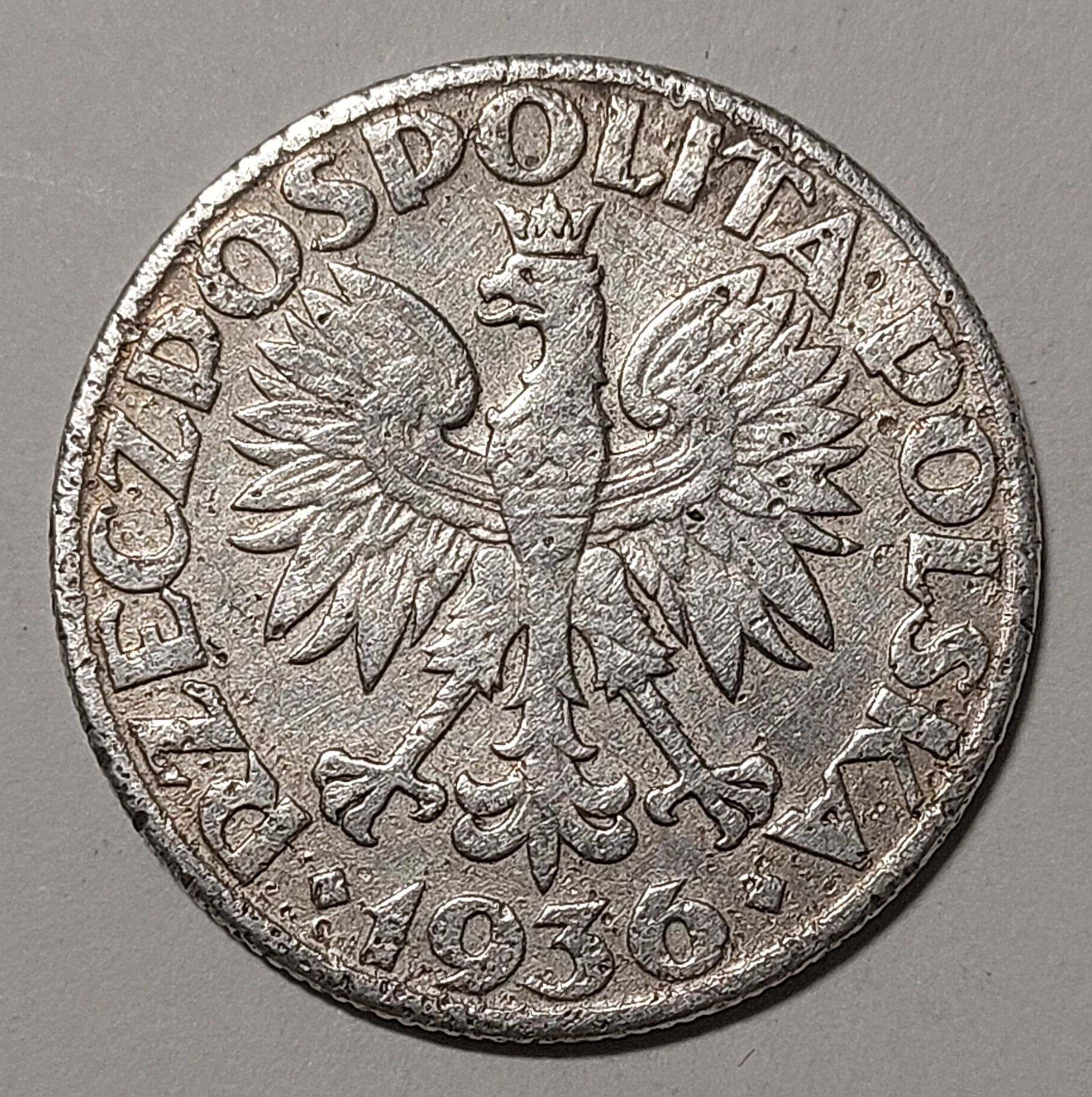 Srebrna moneta 2zł Statek / Żaglowiec 1936r