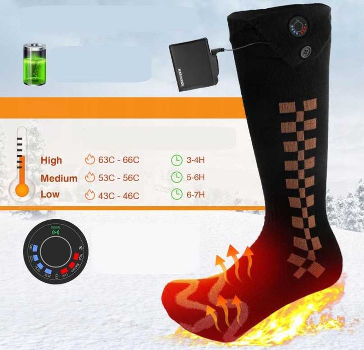 BURN BUDDY Podgrzewane skarpety pilot aplikacja ładowalne rozm L SK-07