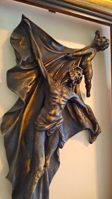 Quadro Cristo relevo dorado