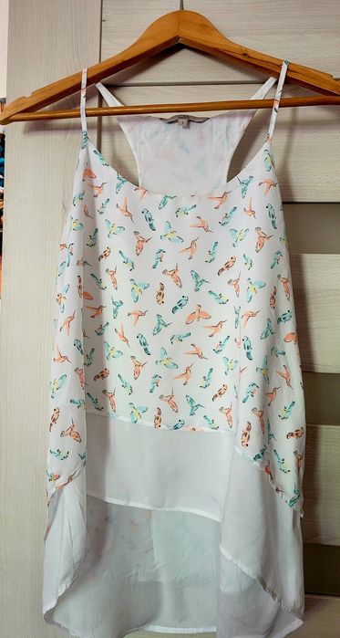 Bluzka na ramiączkach ptaki zwiewna
