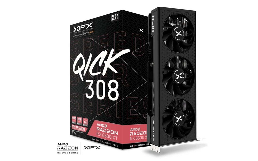 XFX Speedster QICK 308 AMD Radeon™ RX 6600 XT Black Gaming Graphics Ca