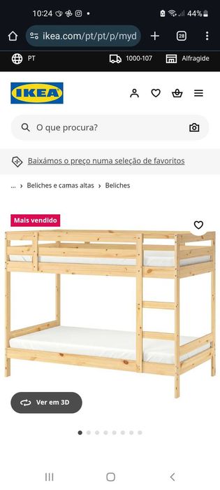 Vendo beliche do Ikea, modelo Mydal em bom estado com 2 colchoes.
