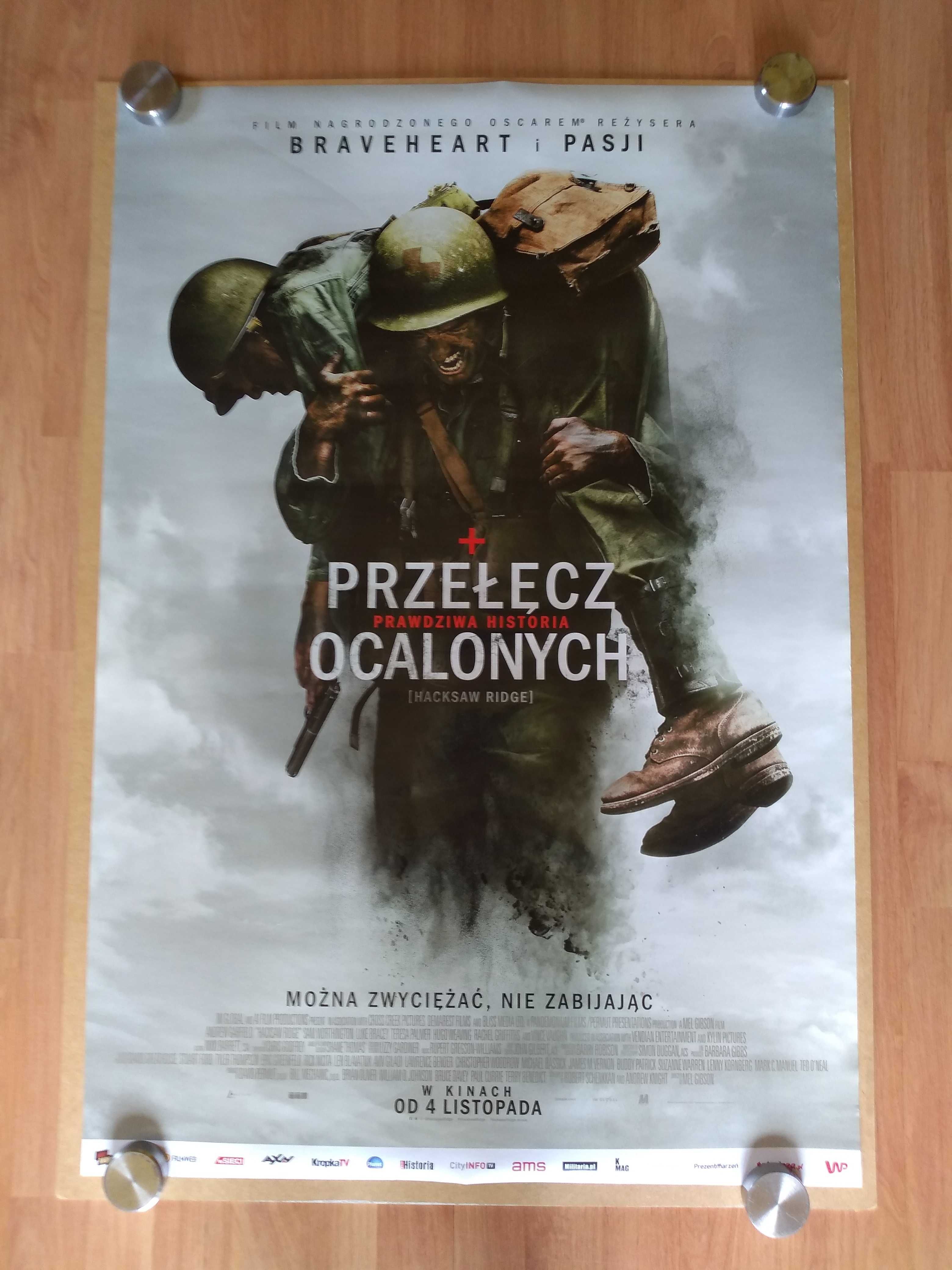 Plakat filmowy PRZEŁĘCZ OCALONYCH Mel Gibson Oryginał z 2016 roku.