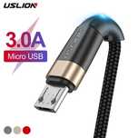 Kabel usb na  micro usb 3A o dł. 1,1 m plecionka Uslion