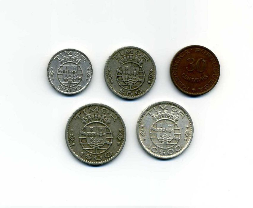 5 Moedas antigas de Timor