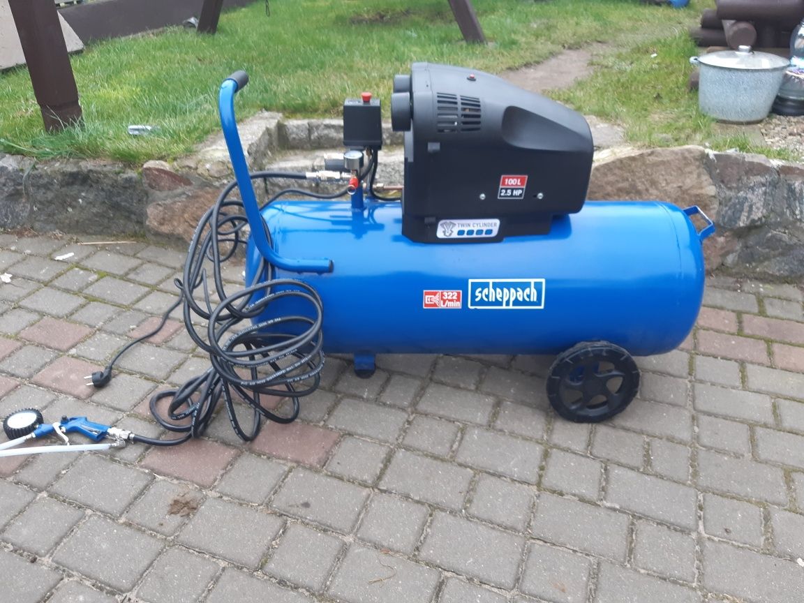 Kompresor Bezolejowy scheppach hc 104  2-cylindrowy 100 litr 322 L/min