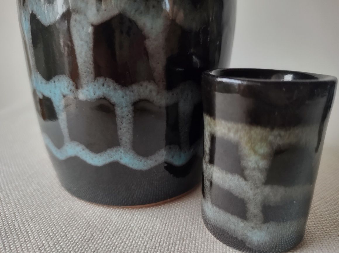 Ceramiczna Karafka i kieliszki Rosja kolekcja vintage