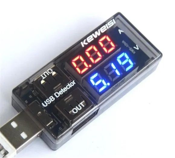 USB Tester para diagnóstico de carregamento - indica tensão e corrente