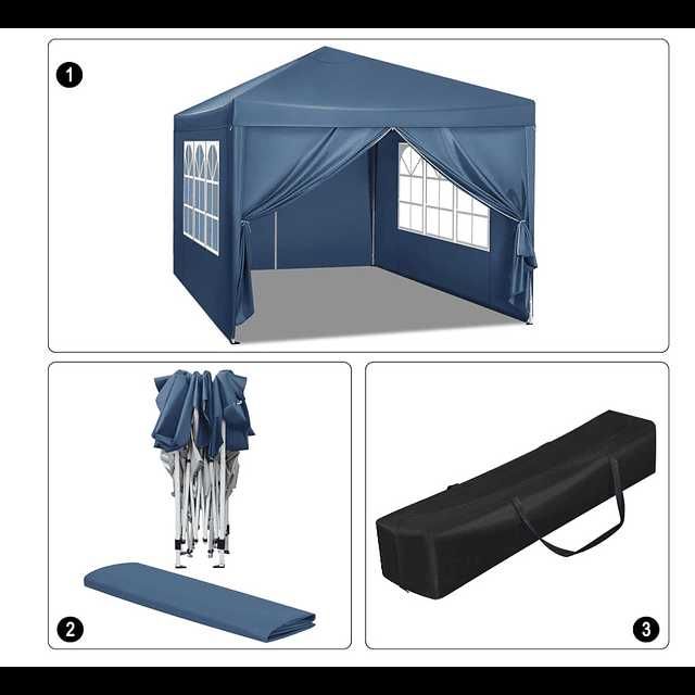 F165 Tenda 3 x 3 m abertura rápida altura ajustável para campismo