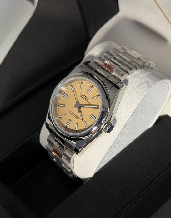 Relógio Automático Seiko Mod Datejust Sandy Beige