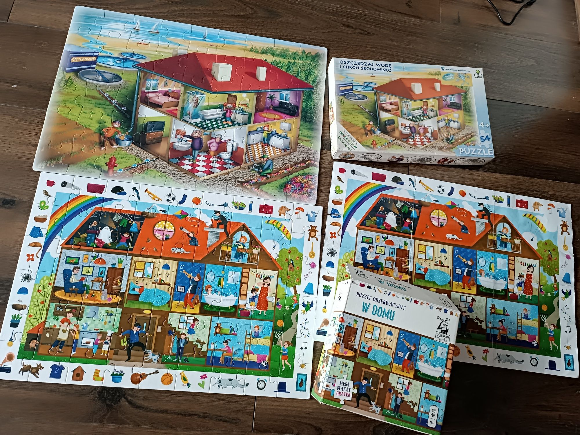 Puzzle 4+ obserwacyjne w domu edukacyjne ekologia kapitan nauka