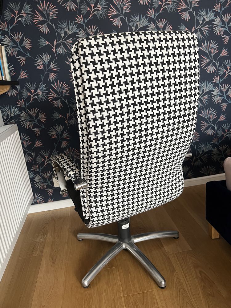 Designerski Fotel / krzesło w pepitkę, obrotowy, regulowany