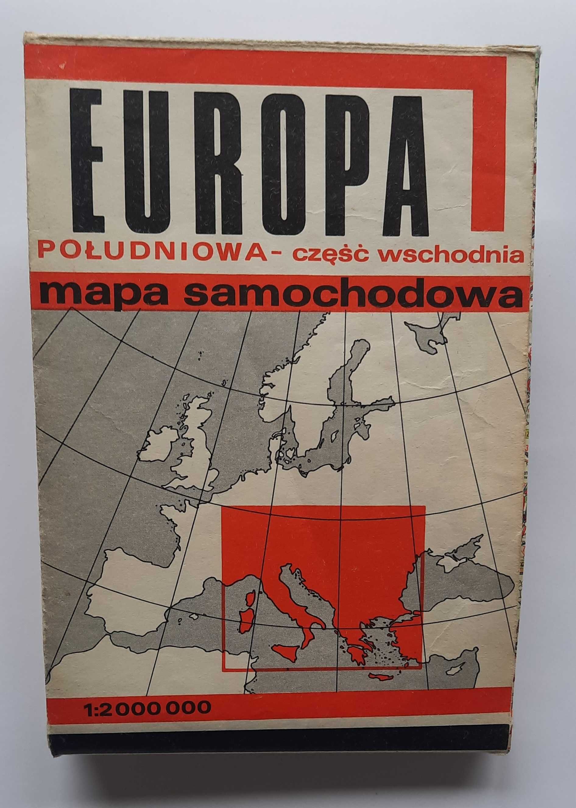 Europa Południowa - część wschodnia mapa samochodowa 1977