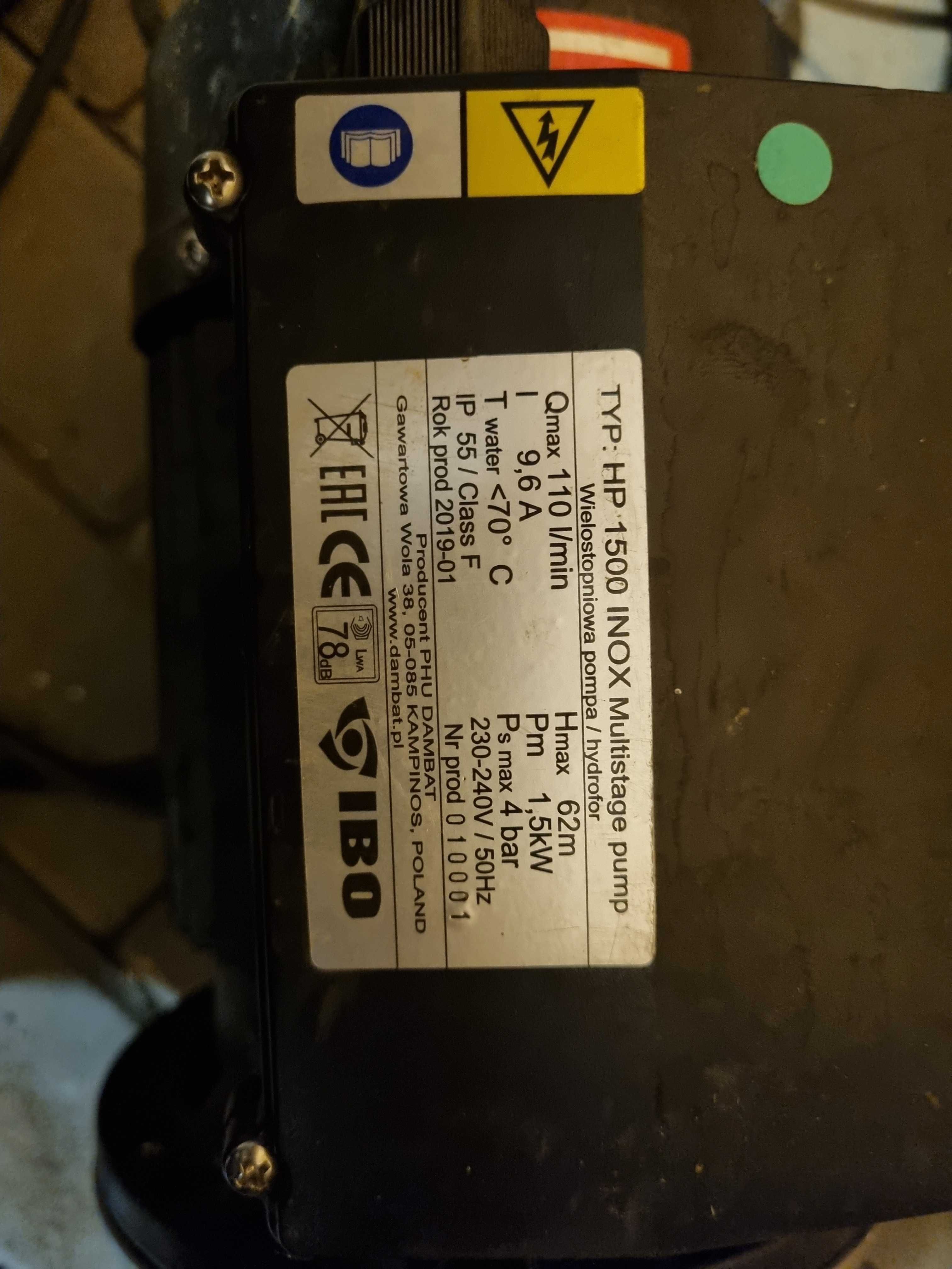 Pompa hydroforowa HP 1500 INOX 230V IBO