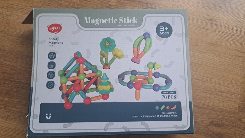 Klocki magnetyczne 3+ 78el.